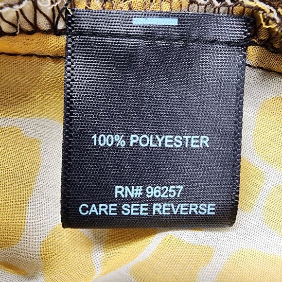 Maurices Top Womens XL Brown Yellow Animal Print Sleeveless Ruffled Chiffon - Picture 5 of 9